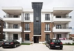 Thin Brick Marron Kültür Tuğlası Apartman Uygulama